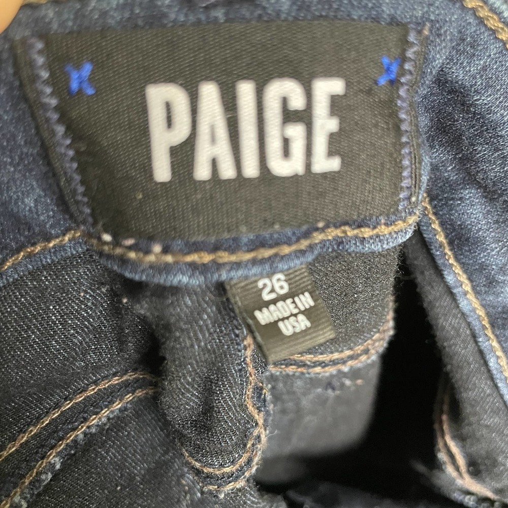 Paige Dark Wash Denim Light Weight 5 Pocket Skinny Jeans 26 - Picture 14 of 14